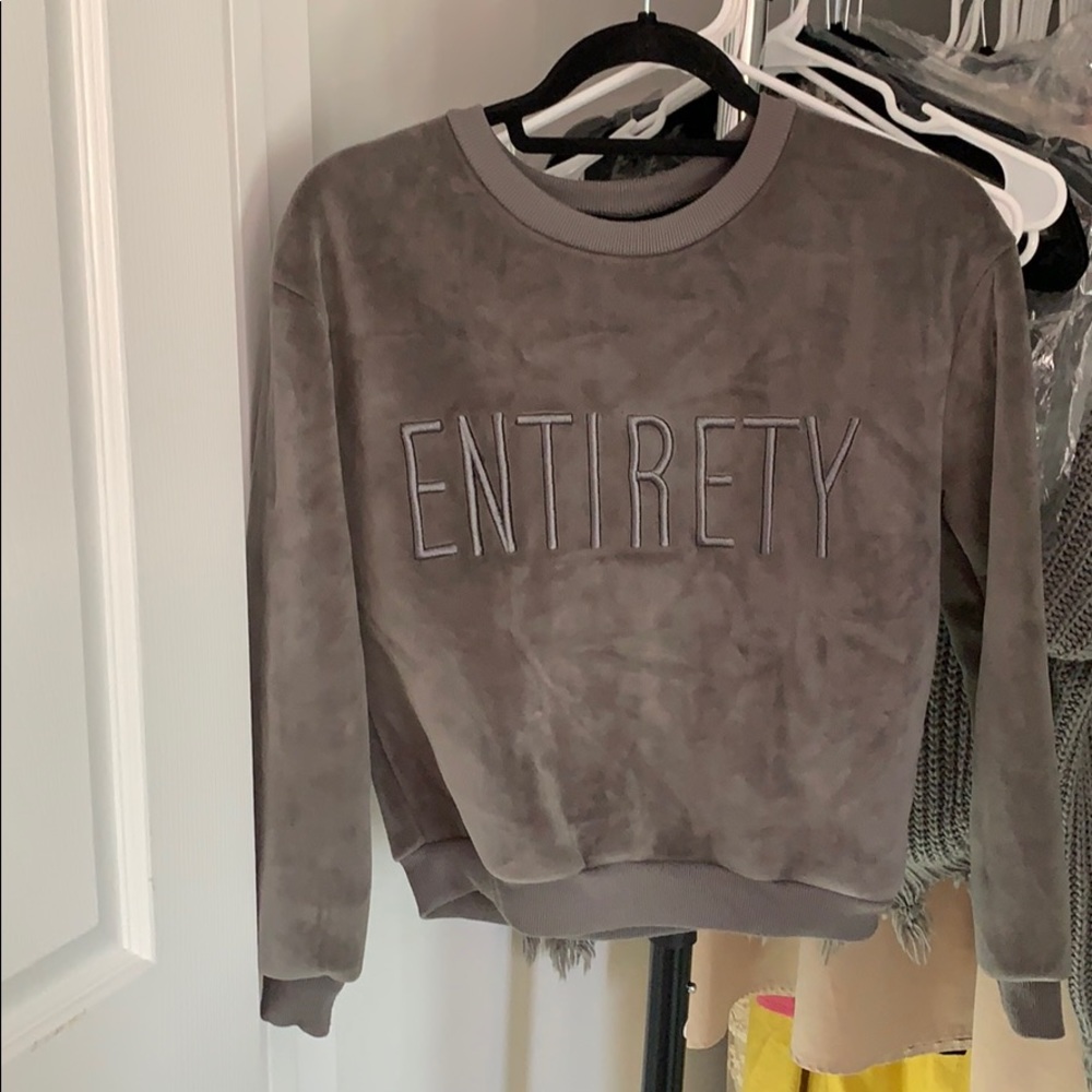 Deep gray Velour sweater/tunic